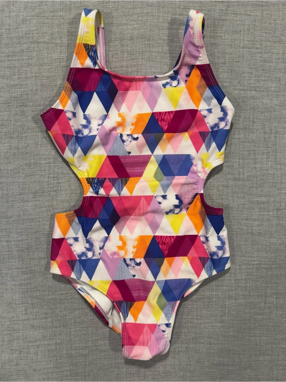 art class Girls Multicolor Geometric Cutout One-Piece Swimsuit
